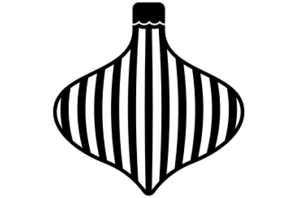 Stylized Illustration of a Bottle-like Shape with Stripes