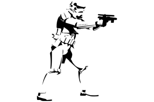 A Silhouette of a Stormtrooper from Star Wars, Ready for Action