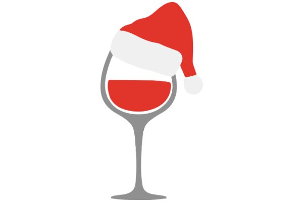 Holiday Cheer: A Festive Wine Glass with a Santa Hat