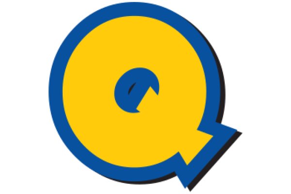 A Blue and Yellow Logo on a White Background