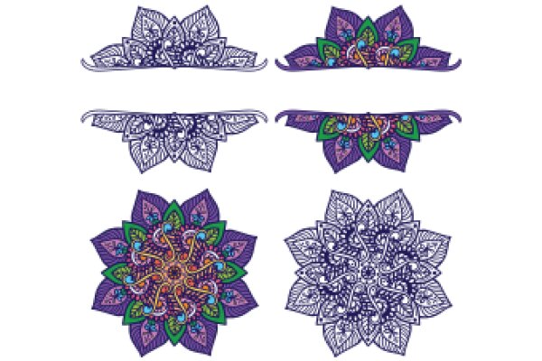 Vibrant Mandala Designs: A Collection of Purple and Blue Mandalas