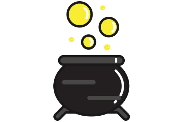 A Whimsical Illustration of a Cauldron with Floating Bubbles