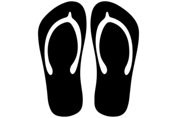 Simplistic Black Flip Flops on a White Background