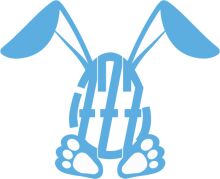 Stylized Blue Bunny with Crossed Paws