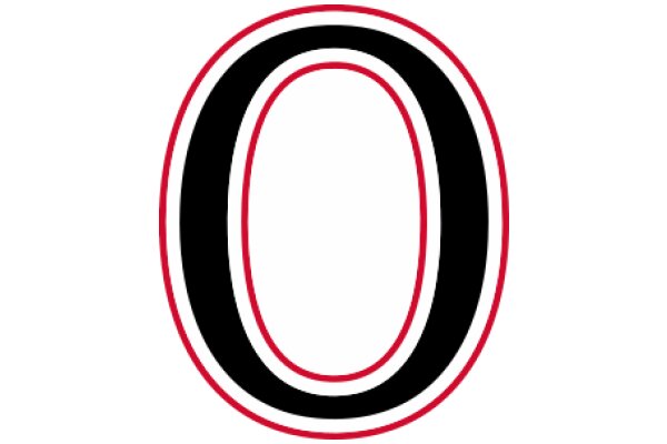 Stylized Letter 'O' with Red and Black Design