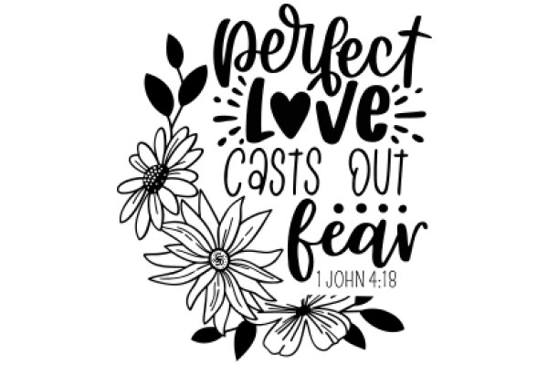 Perfect Love Casts Out Fear: A Bible Quote Illustrated with Flowers