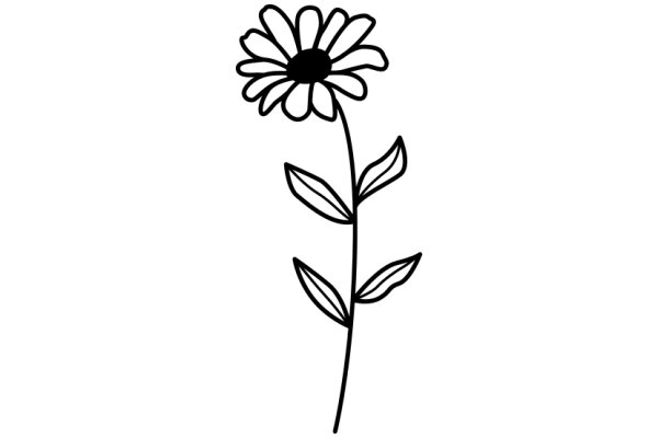 Simplistic Line Drawing of a Flower: ADaisy