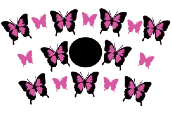 A Symphony of Pink and Black Butterflies