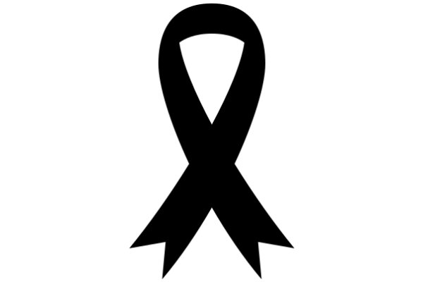 A Simple Black Ribbon on a White Background