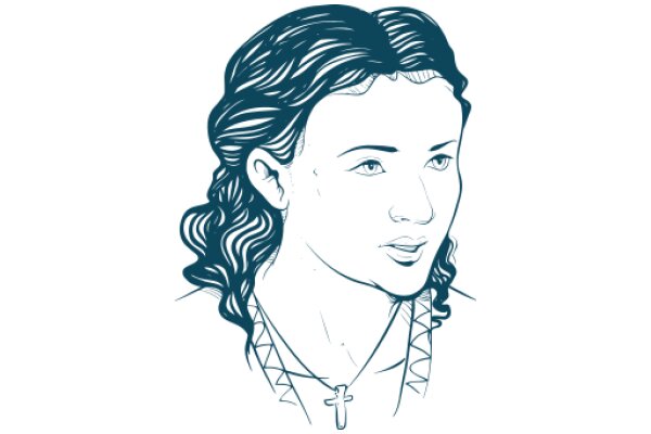 A Portrait of Serenity: A Woman's Profile Illustrated with a Cross Necklace