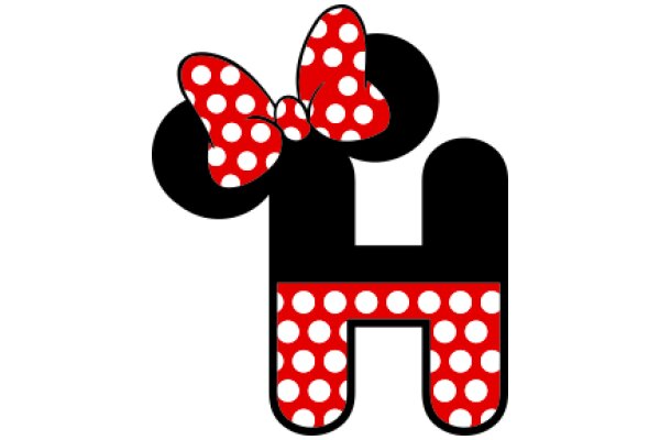 Stylish Mickey Mouse Ear Logo with Red Polka Dots