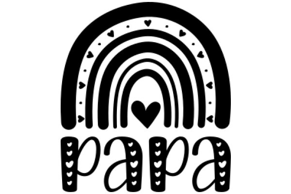 Stylized Logo with Heart and Letter 'Papa' Design