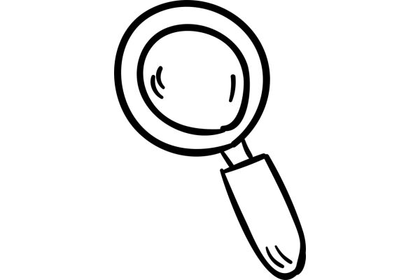 A Simple Line Drawing of a Magnifying Glass