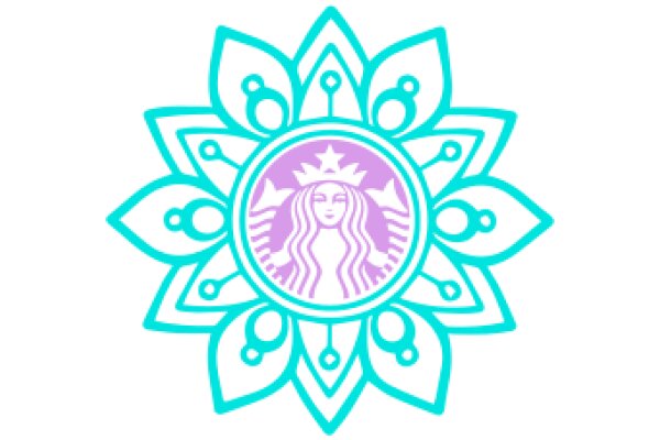 Stylized Starbucks Logo with Floral Design