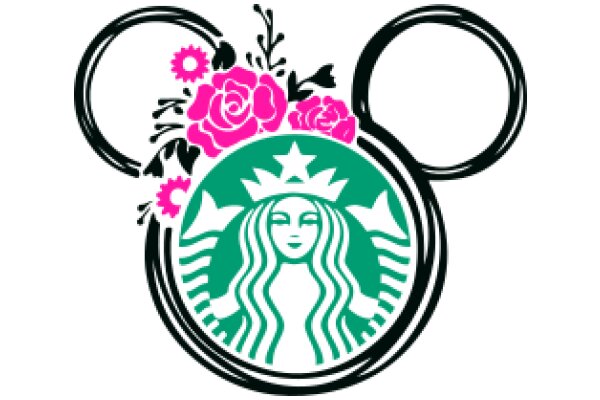 Starbucks Logo with a Floral Design