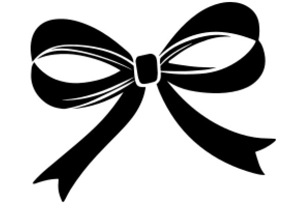 Stylish Black Bow with White Outline