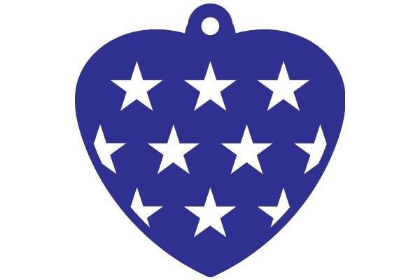 A Blue Star-Shaped Decoration with a Hole at the Top