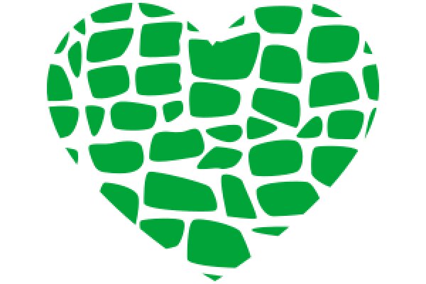 Vibrant Green Heart-Shaped Mosaic