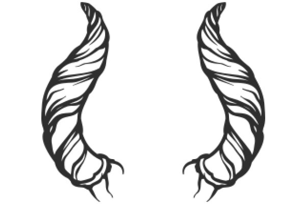 Stylized Artwork of a Curved Horn-like Design