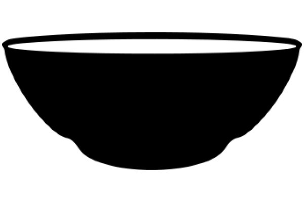 A Solid Black Bowl on a White Background