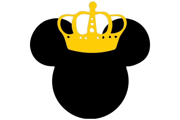 A Simplistic Icon of Mickey Mouse's Head with a Yellow Crown