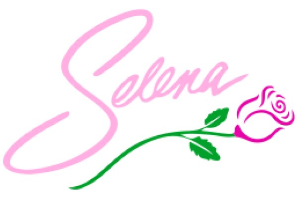 Stylized Logo of the Name 'Selena' with a Rose Accent