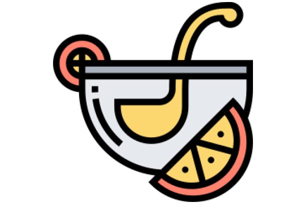 A Playful Illustration of a Pizza Slice in a Bowl