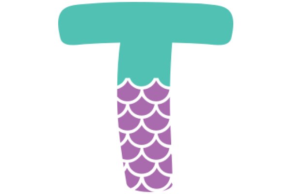 Stylized Graphic of a Purple Fish Tail with a Teal Background