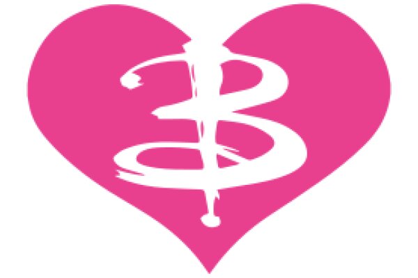 Pink Heart with a White Snake Design