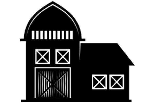 A Minimalist Illustration of a House with a Gate