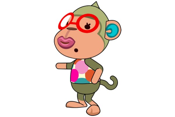 A Playful Monkey Character with a Unique Style