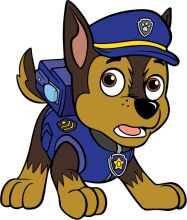 A Cute Police Dog in a Blue Uniform