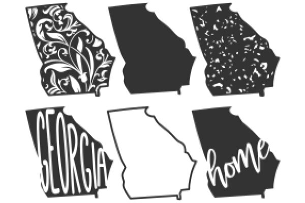 A Collection of State Silhouettes with the Word 'Home'