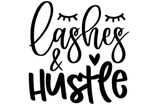 Elegant Sign for a Business or Event: 'Lashes & Hustle'