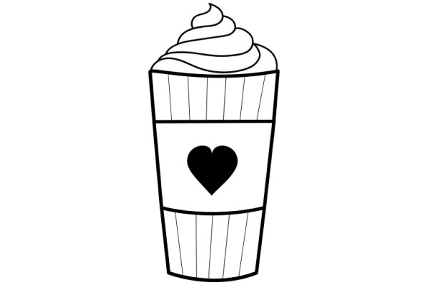 Simplistic Illustration of a Cupcake with a Heart