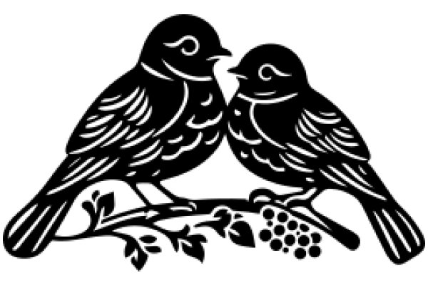 A Silhouette of Two Birds in a Nurturing Embrace