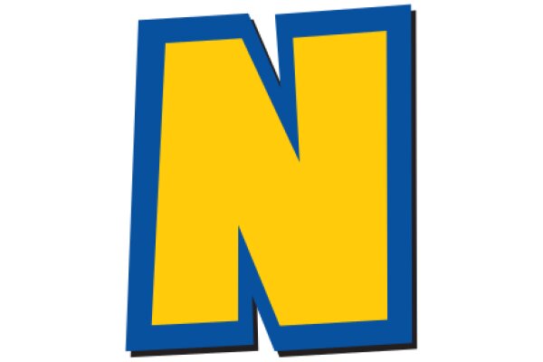 A Vibrant Letter 'N' in a Solid Blue Background