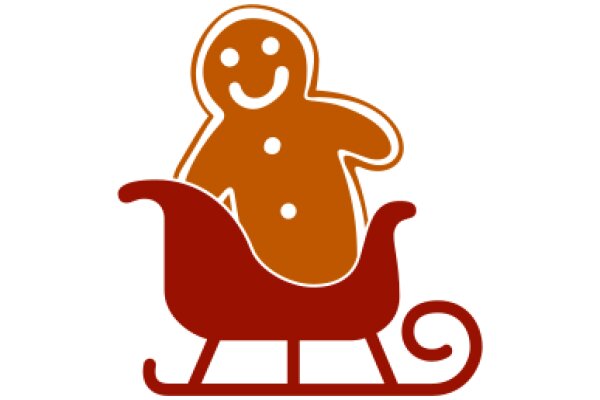 A Delightful Christmas Scene: A Gingerbread Man Rides a Sleigh