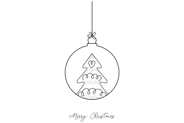 Merry Christmas: A Festive Illustration of a Christmas Tree and Ball