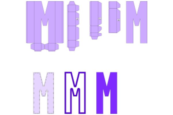 Alphabetical Exploration: A Collection of Purple and White Letter Shapes