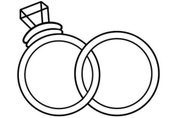 A Simple Line Drawing of a Ring and a Diamond