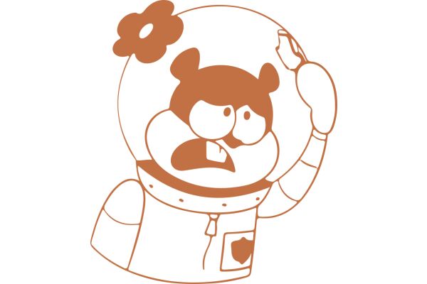 An Adorable Illustration of an Astronaut with a Flower on Its Helmet