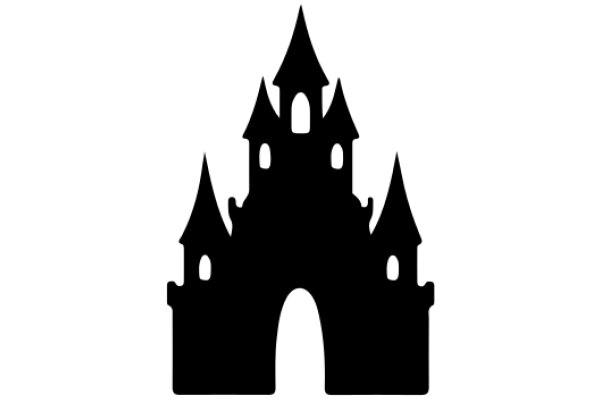 A Silhouette of a Castle on a White Background