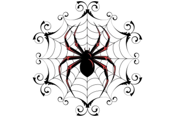 Vibrant Spider Web Design: A Symphony of Black, Red, and White