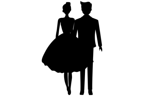 A Silhouette of a Couple, Standing Together