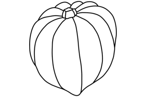 Simplistic Line Drawing of a Pumpkin