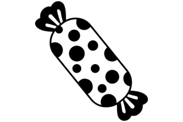 Simplistic Illustration of a Candy-like Shape with Polka Dots