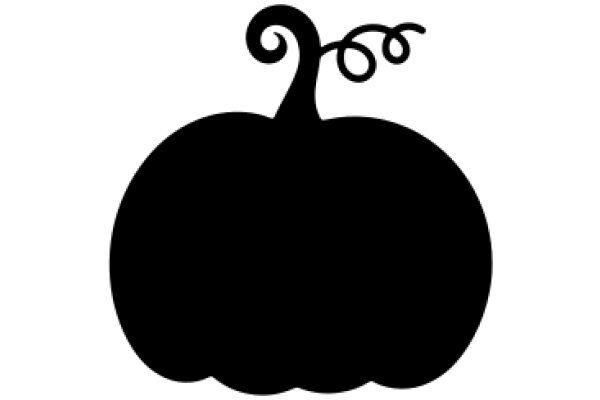 A Silhouette of a Pumpkin with a Swirl Design on Top