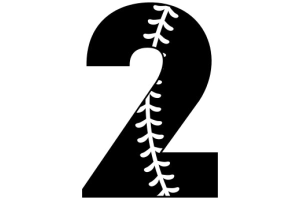 A Stylized Logo of the Number 2 with a Baseball Stitch Design