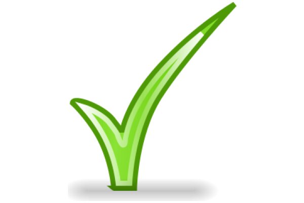 Vibrant Green Checkmark on a White Background